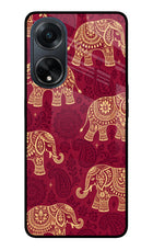 Maroon Elephant Oppo F23 Glass Case