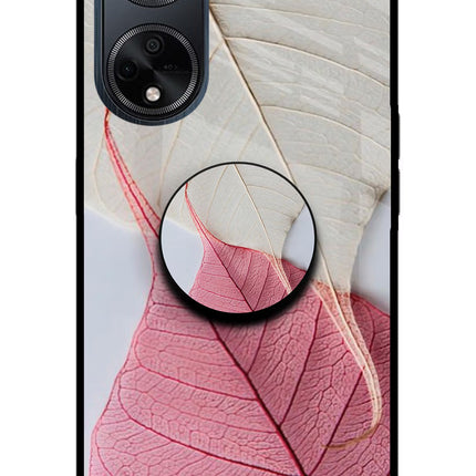 White Pink Leaf Oppo F23 Pop Case by Casekaro