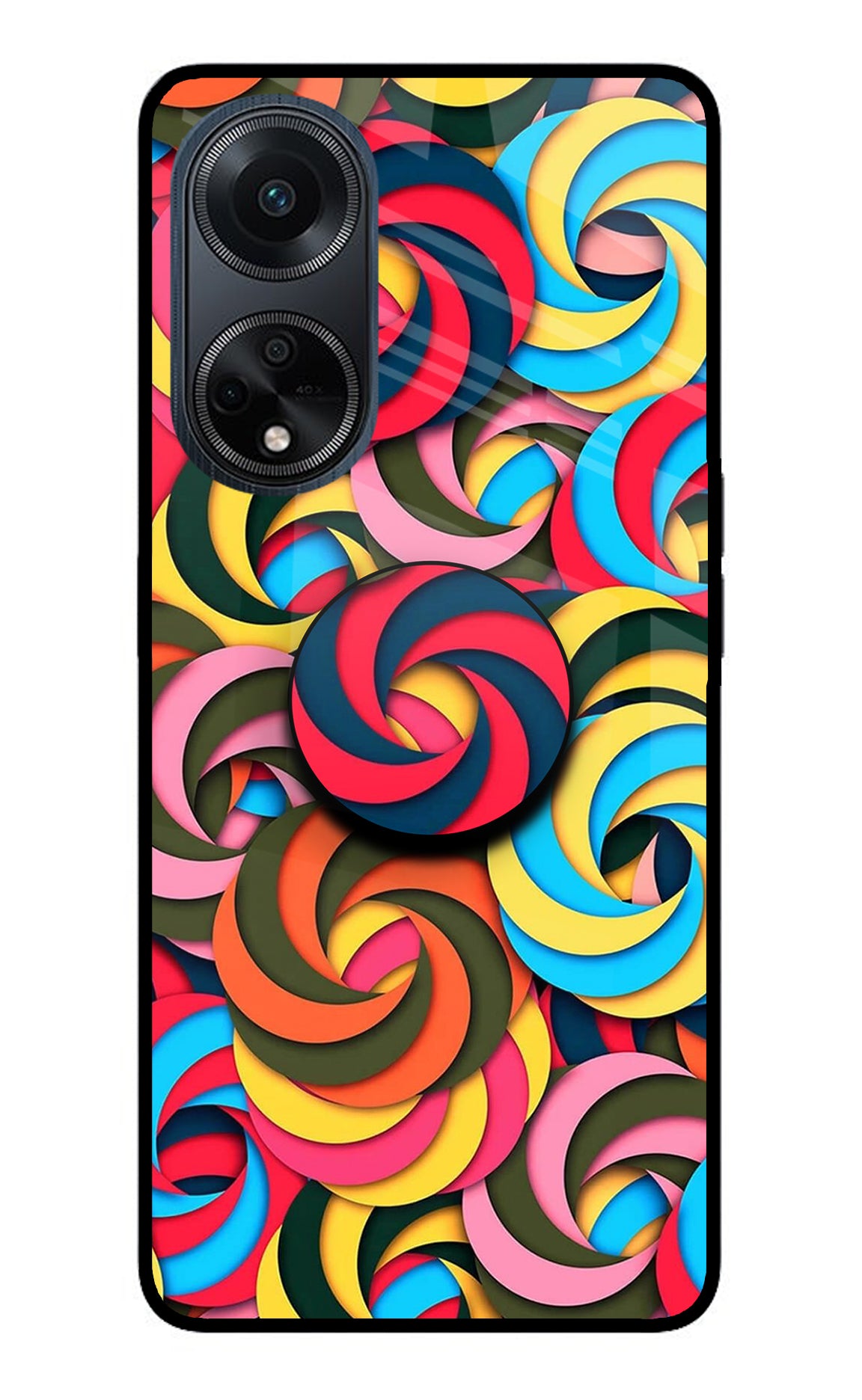 Spiral Pattern Oppo F23 Glass Case