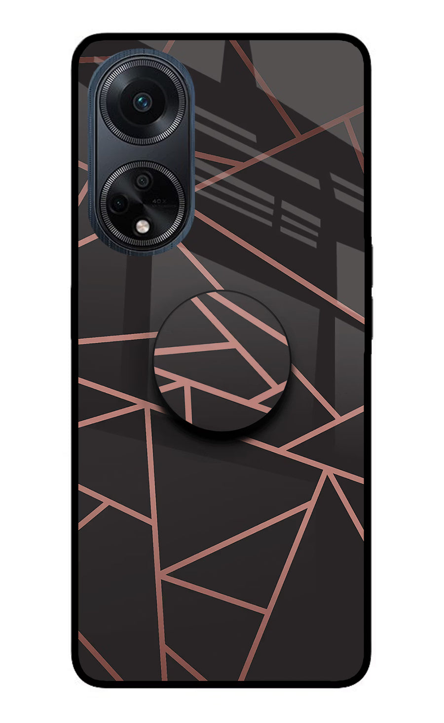 Geometric Pattern Oppo F23 Pop Case, Glass case