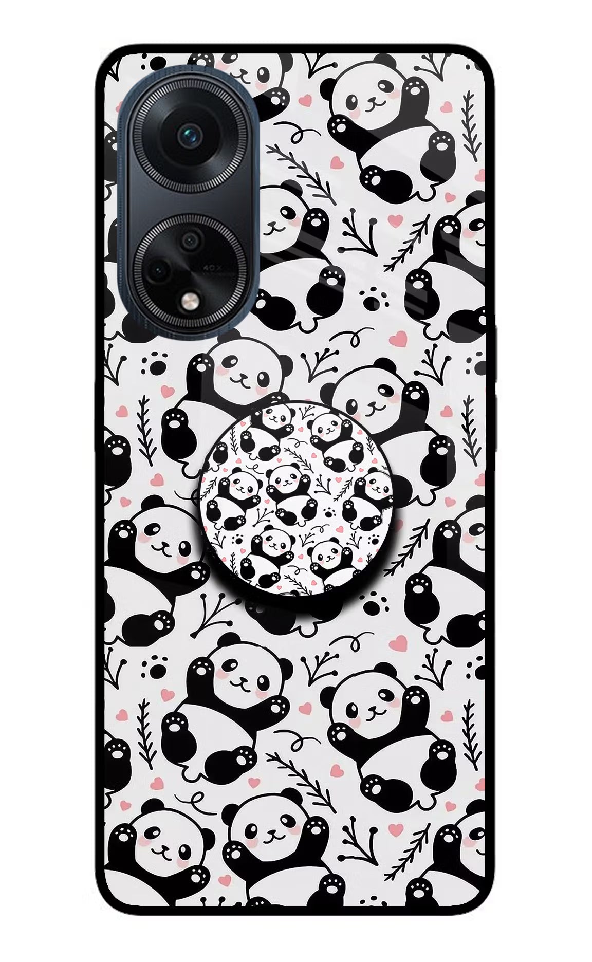 Cute Panda Oppo F23 Glass Case