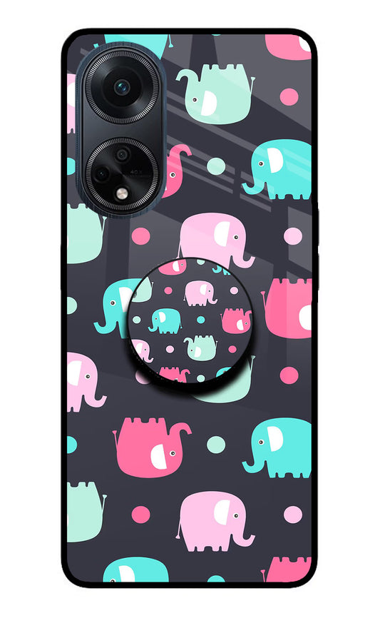 Baby Elephants Oppo F23 Glass Case