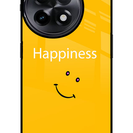 Happiness With Smiley OnePlus 11R Glass Case