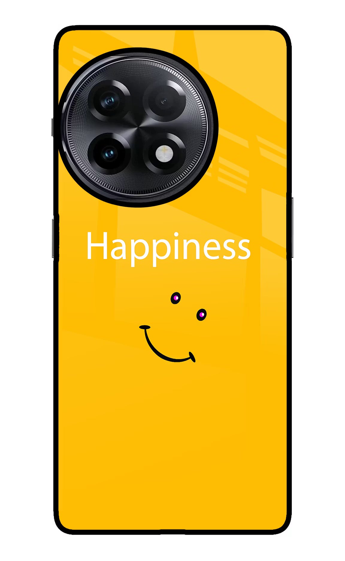 Happiness With Smiley OnePlus 11R Glass Case Back Cover by Casekaro