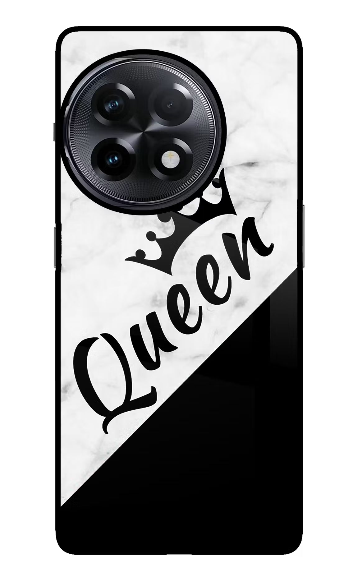 Queen OnePlus 11R Glass Case Back Cover by Casekaro