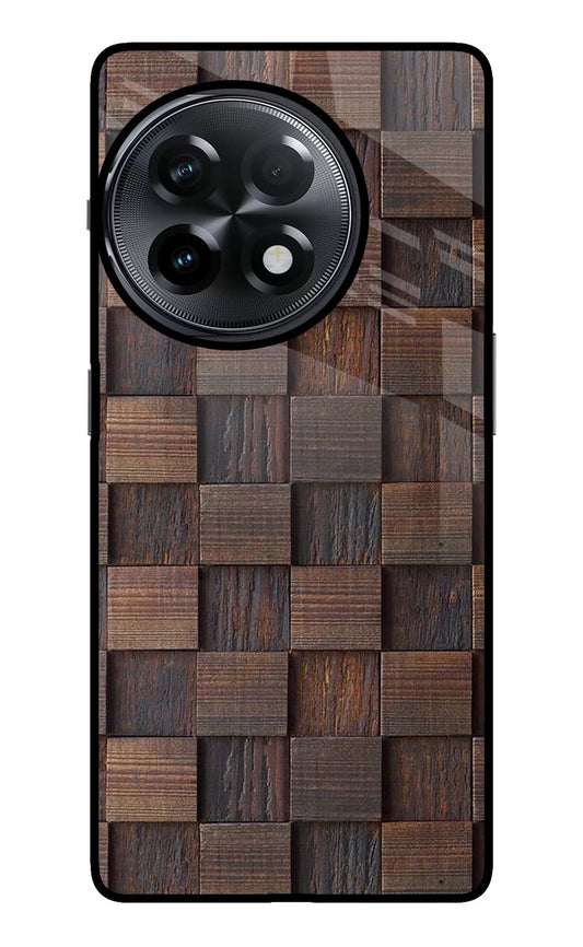 Wooden Cube Design OnePlus 11R Glass Case