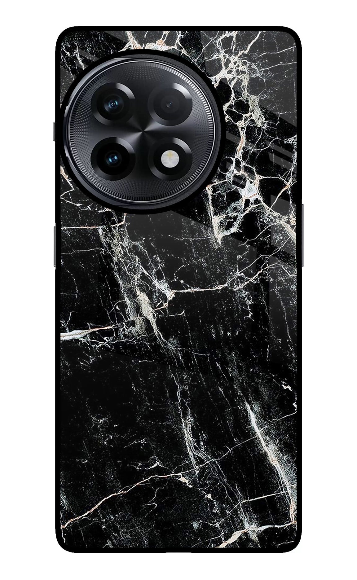 Black Marble Texture OnePlus 11R Glass Case