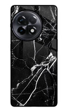 Black Marble Pattern OnePlus 11R Glass Case Back Cover by Casekaro