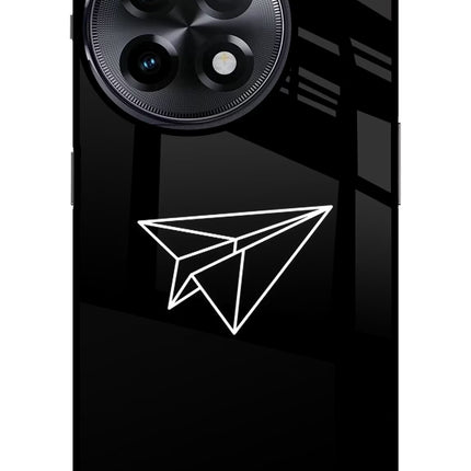 Paper Plane White OnePlus 11R Glass Case