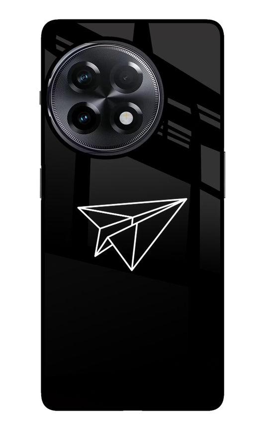 Paper Plane White OnePlus 11R Glass Case