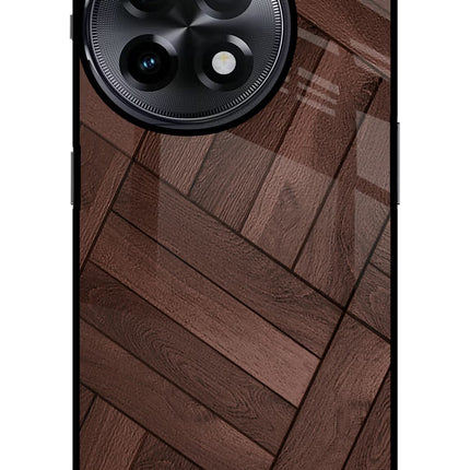 Wooden Texture Design OnePlus 11R Glass Case