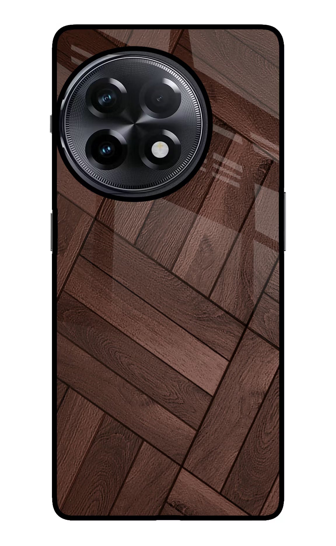 Wooden Texture Design OnePlus 11R Glass Case Back Cover by Casekaro