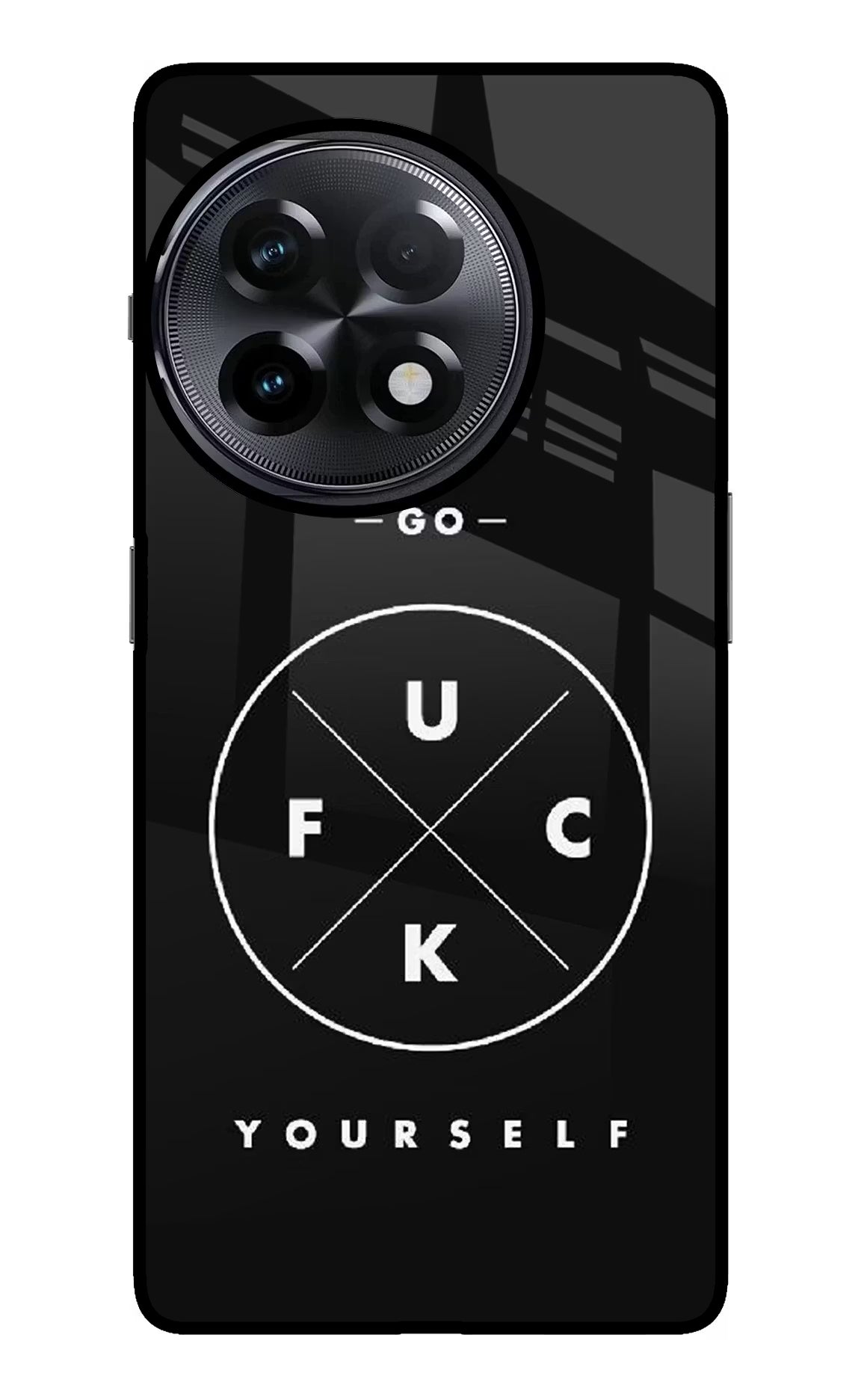 Go Fuck Yourself OnePlus 11R Glass Case Back Cover by Casekaro
