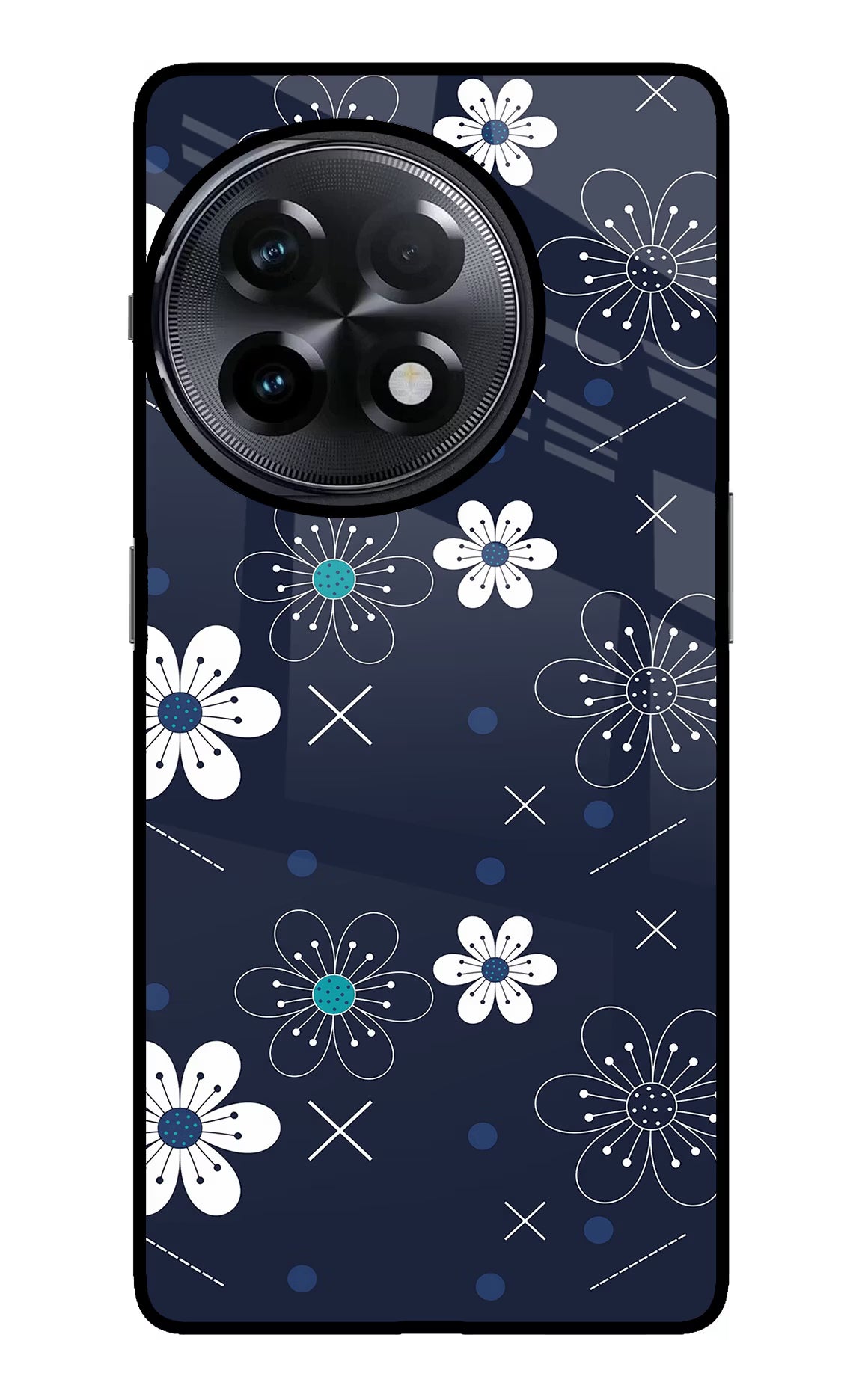 Flowers OnePlus 11R Glass Case Back Cover by Casekaro