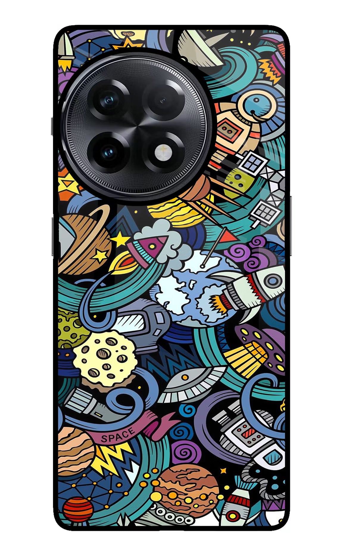 Space Abstract OnePlus 11R Glass Case Back Cover by Casekaro
