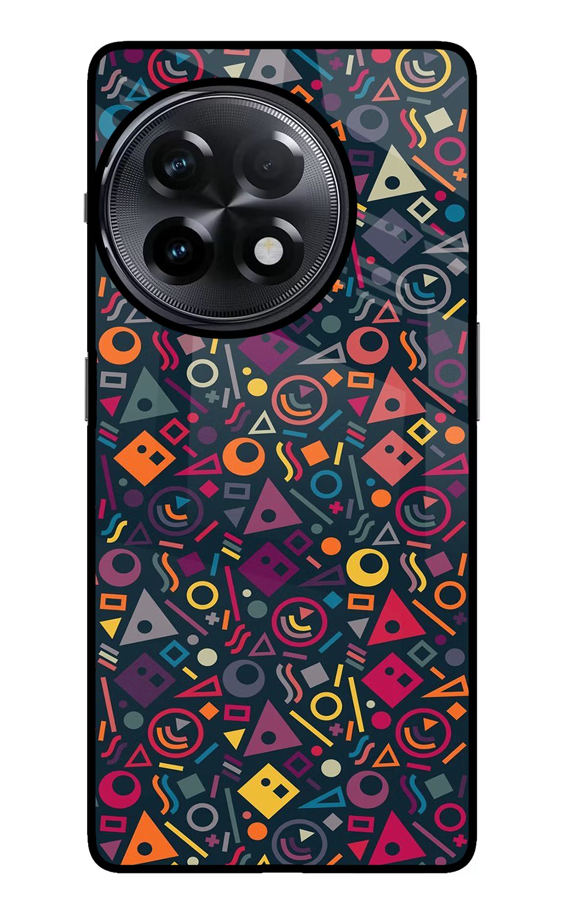Geometric Abstract OnePlus 11R Glass Case Back Cover by Casekaro