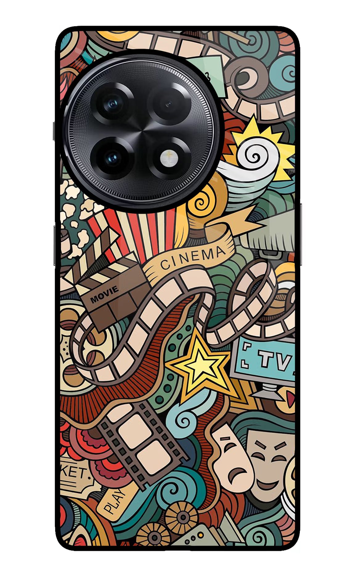 Cinema Abstract OnePlus 11R Glass Case Back Cover by Casekaro