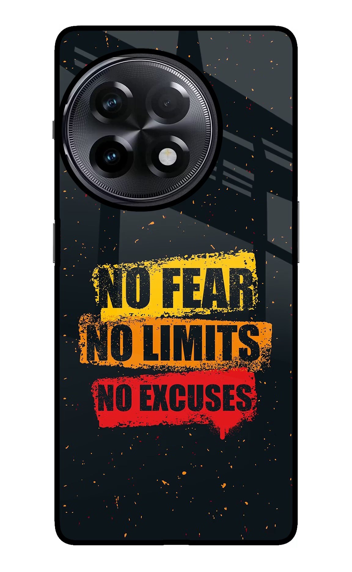 No Fear No Limits No Excuse OnePlus 11R Glass Case Back Cover by Casekaro