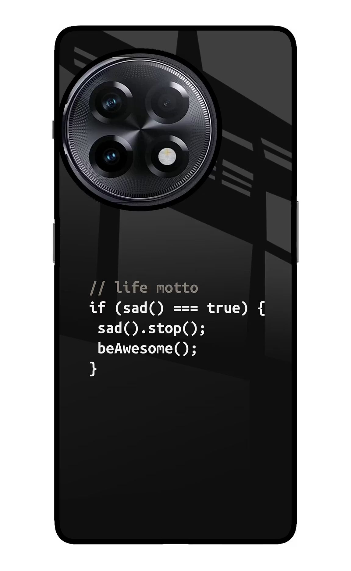 Life Motto Code OnePlus 11R Glass Case Back Cover by Casekaro