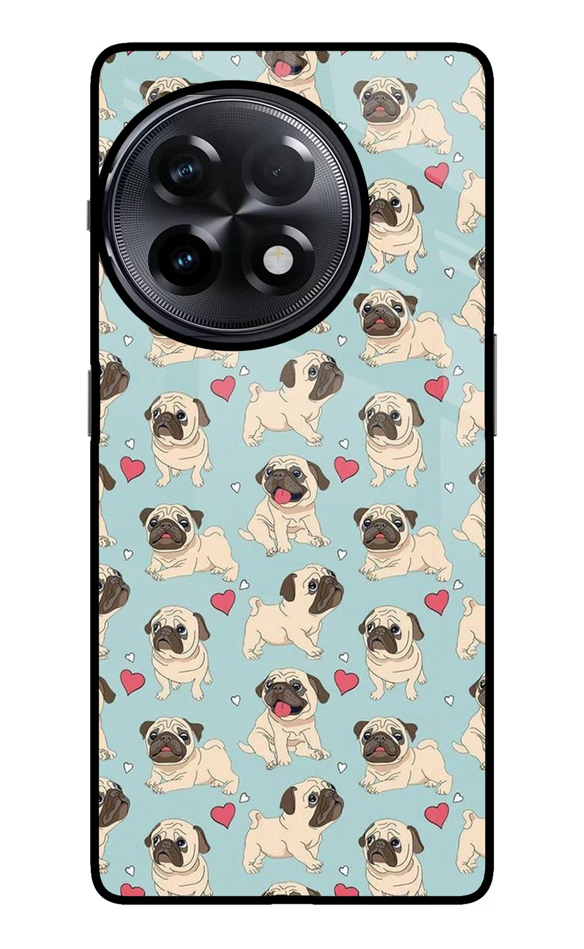 Pug Dog OnePlus 11R Glass Case Back Cover by Casekaro