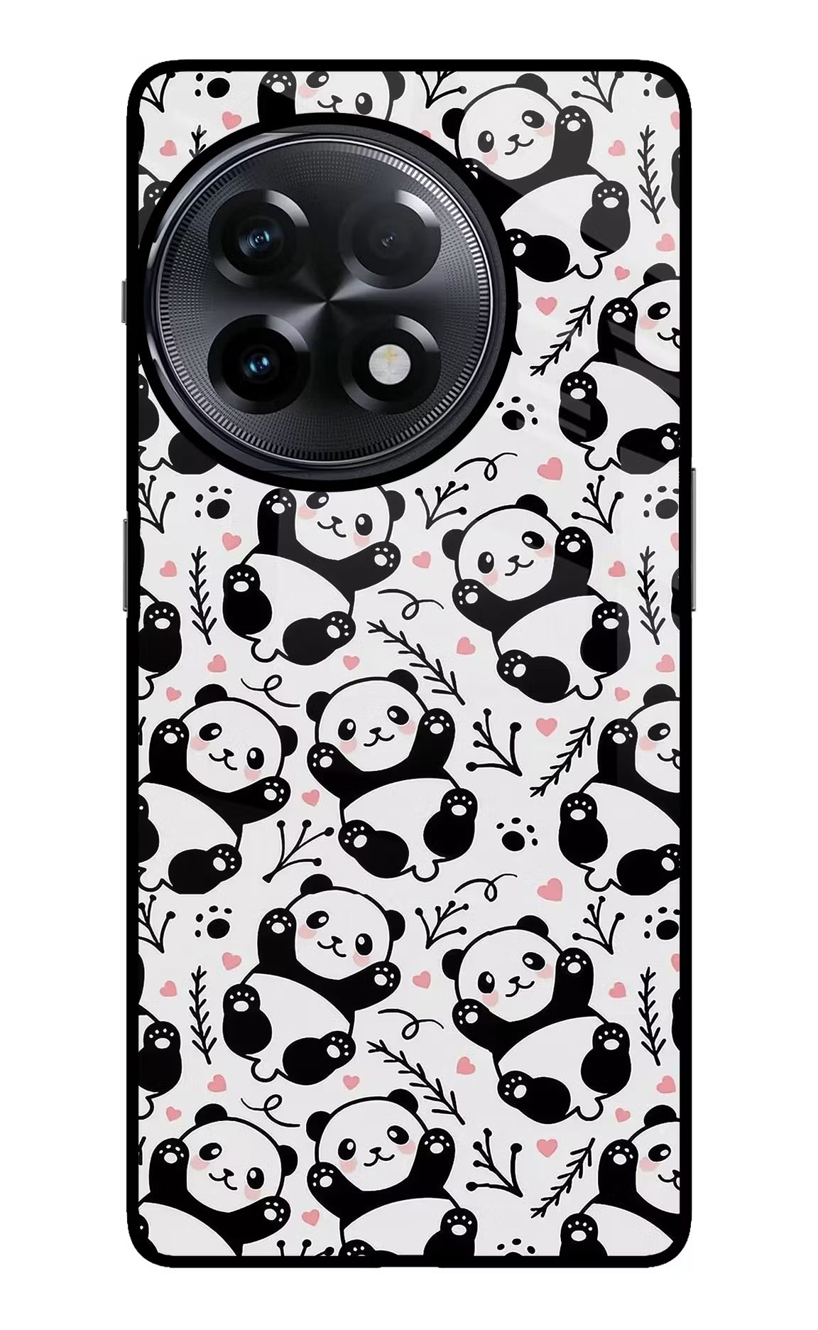 Cute Panda OnePlus 11R Glass Case Back Cover by Casekaro