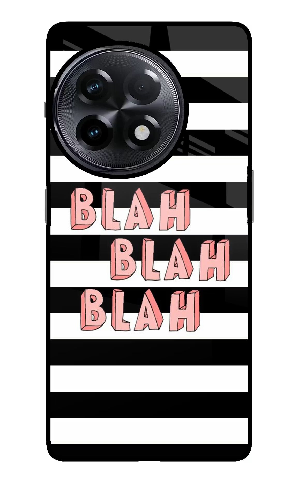 Blah Blah Blah OnePlus 11R Glass Case Back Cover by Casekaro