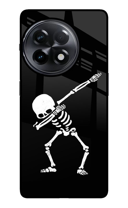 Dabbing Skeleton Art OnePlus 11R Glass Case