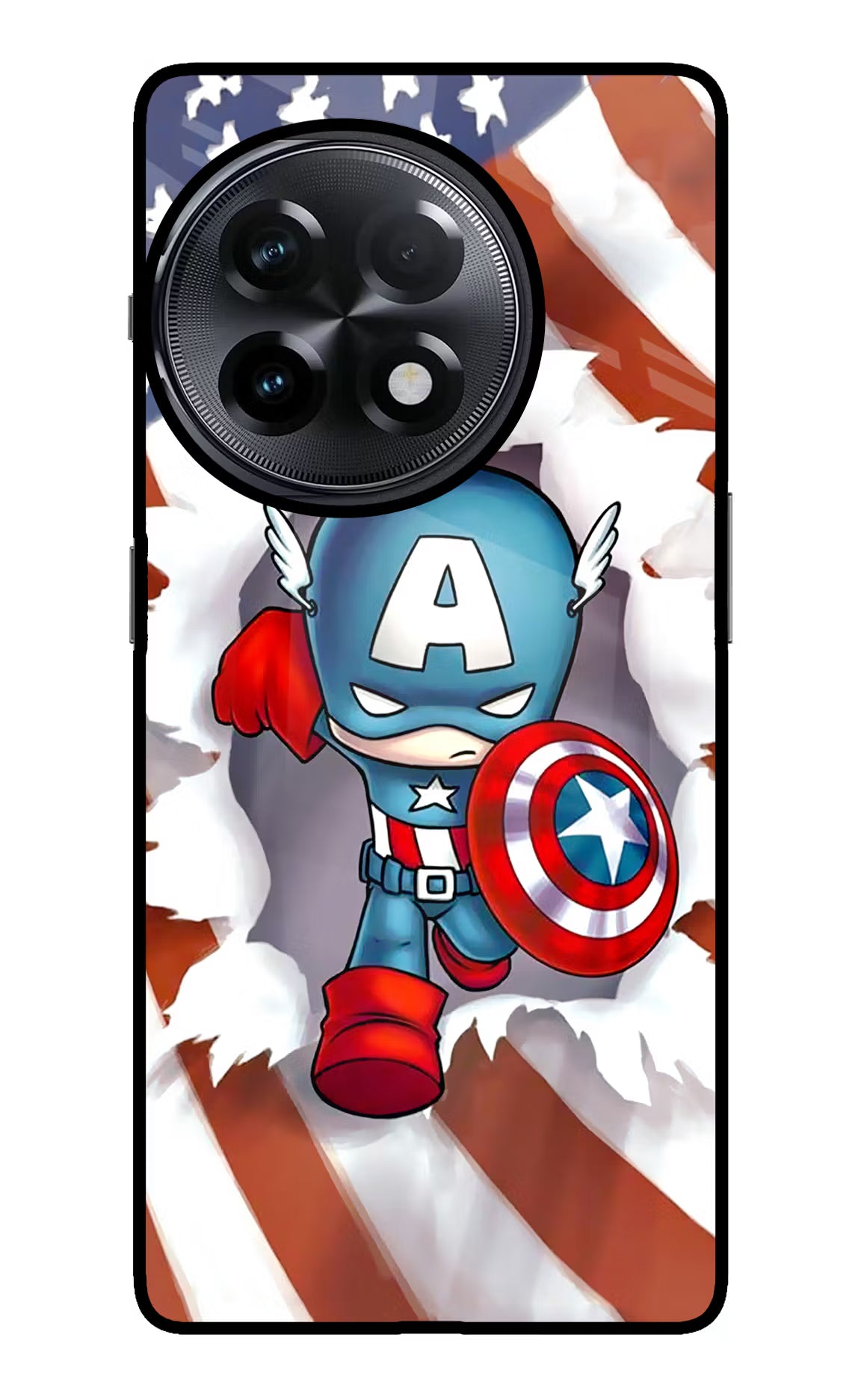 Captain America OnePlus 11R Glass Case Back Cover by Casekaro