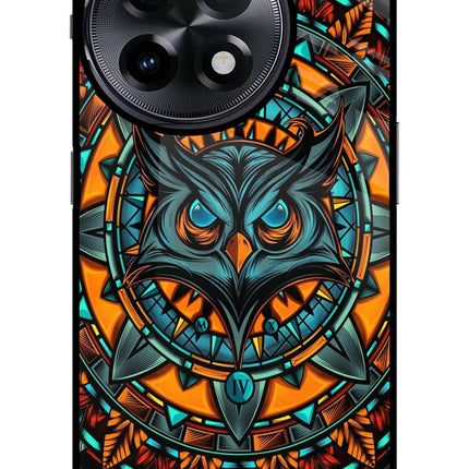 Angry Owl Art OnePlus 11R Glass Case Back Cover by Casekaro
