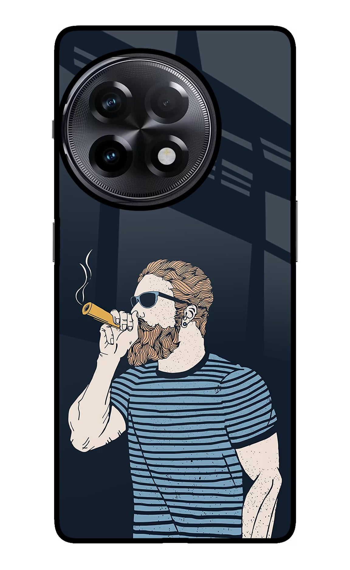 Smoking OnePlus 11R Glass Case Back Cover by Casekaro