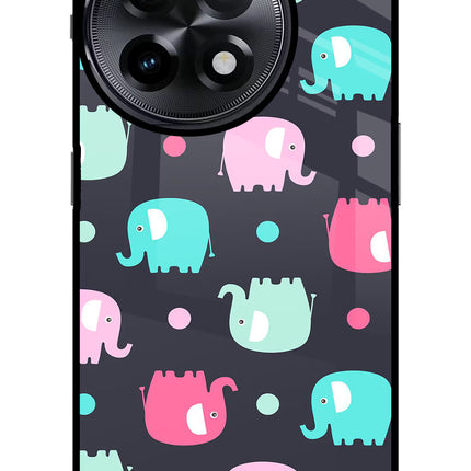 Elephants OnePlus 11R Glass Case