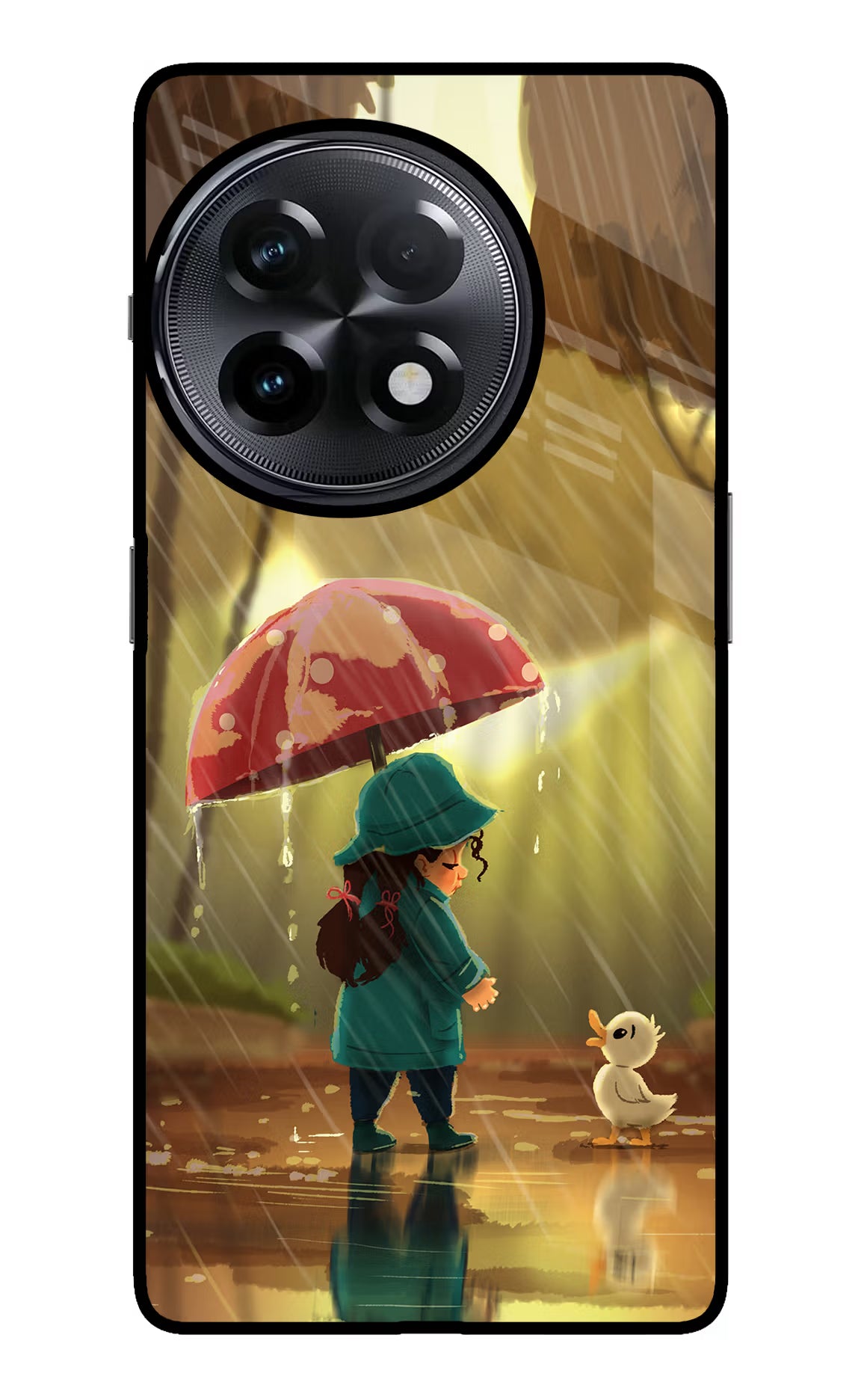 Rainy Day OnePlus 11R Glass Case Back Cover by Casekaro