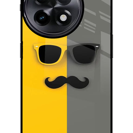 Sunglasses with Mustache OnePlus 11R Glass Case