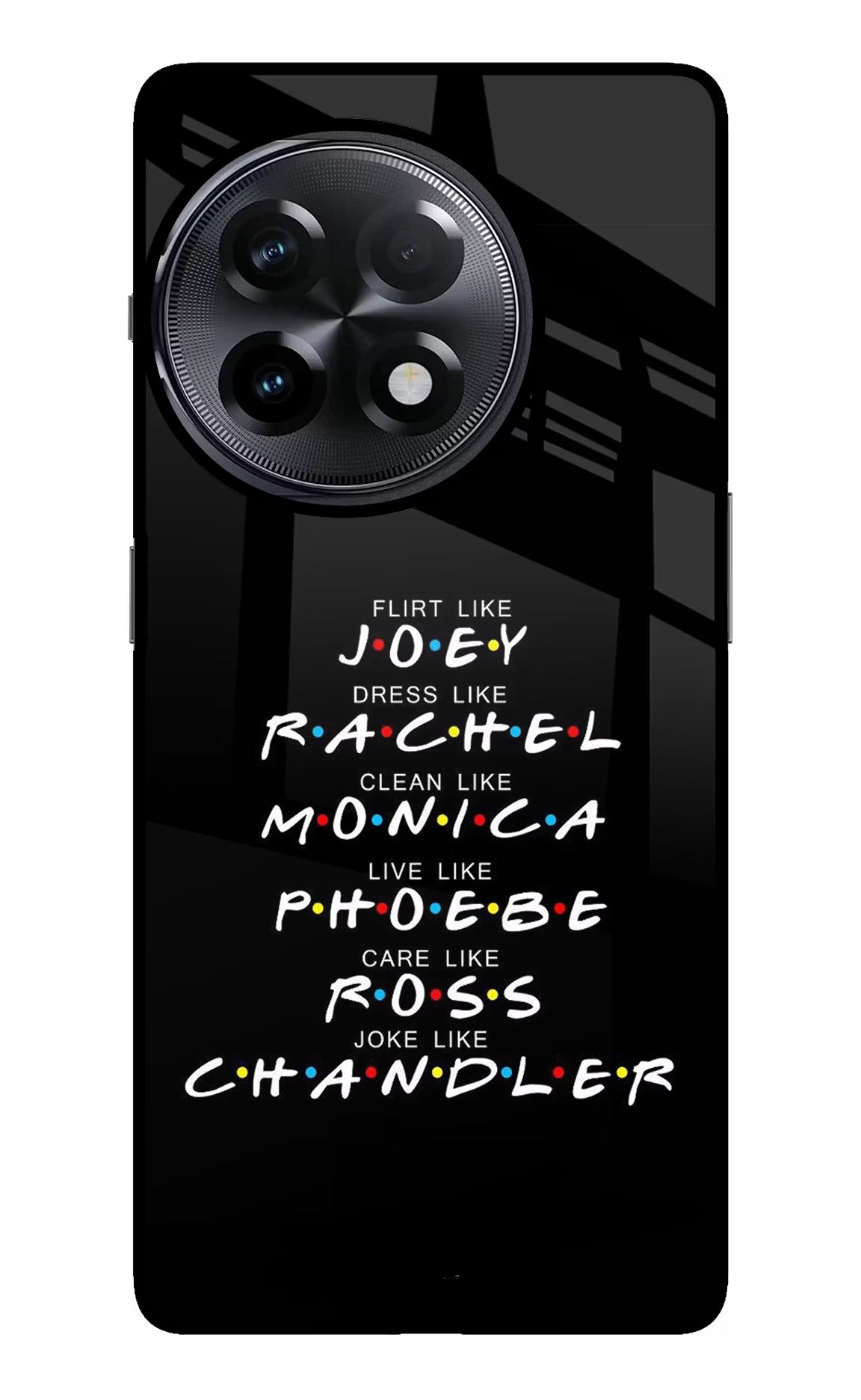 FRIENDS Character OnePlus 11R Glass Case Back Cover by Casekaro