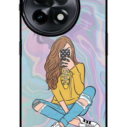 Selfie Girl OnePlus 11R Glass Case