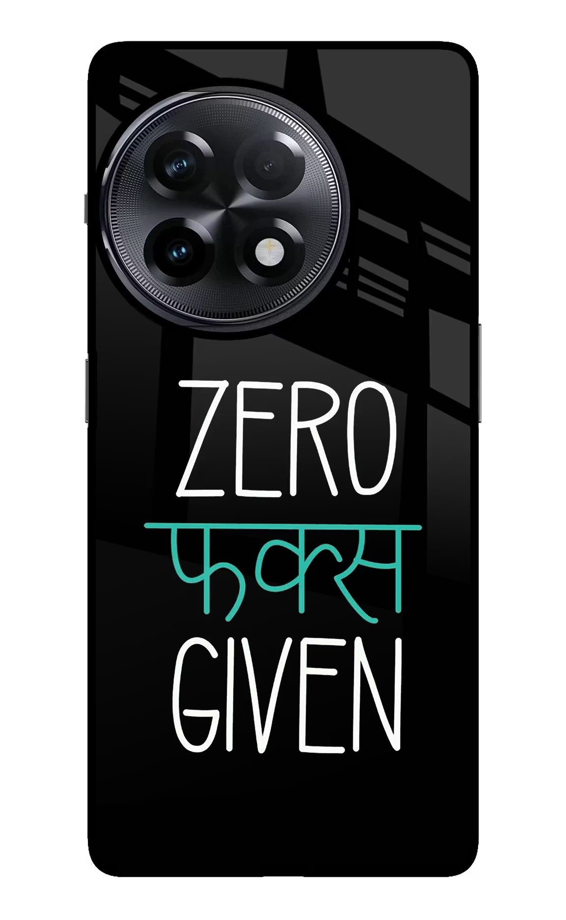 Zero Fucks Given OnePlus 11R Glass Case Back Cover by Casekaro