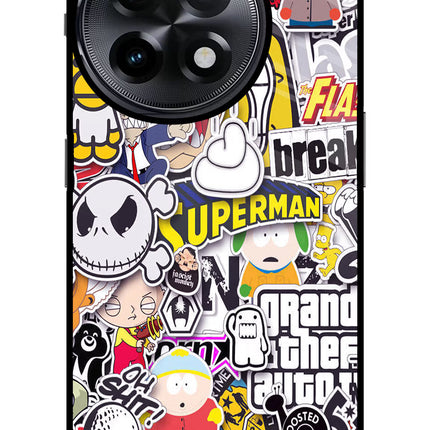 Sticker Bomb OnePlus 11R Glass Case