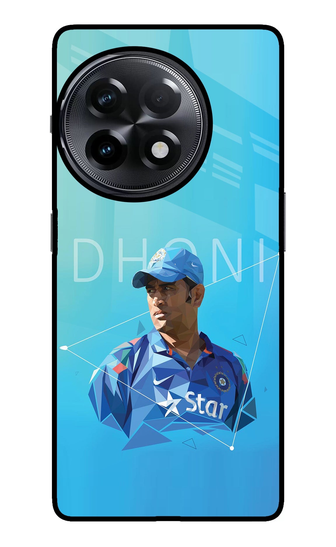 Dhoni Artwork OnePlus 11R Glass Case