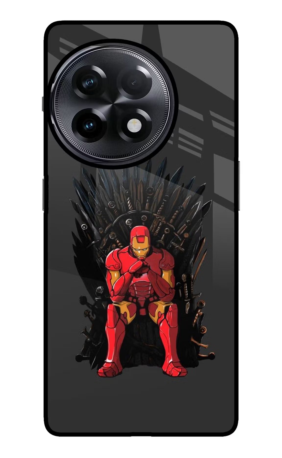 Ironman Throne OnePlus 11R Glass Case Back Cover by Casekaro