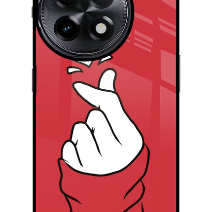 Korean Love Sign OnePlus 11R Glass Case