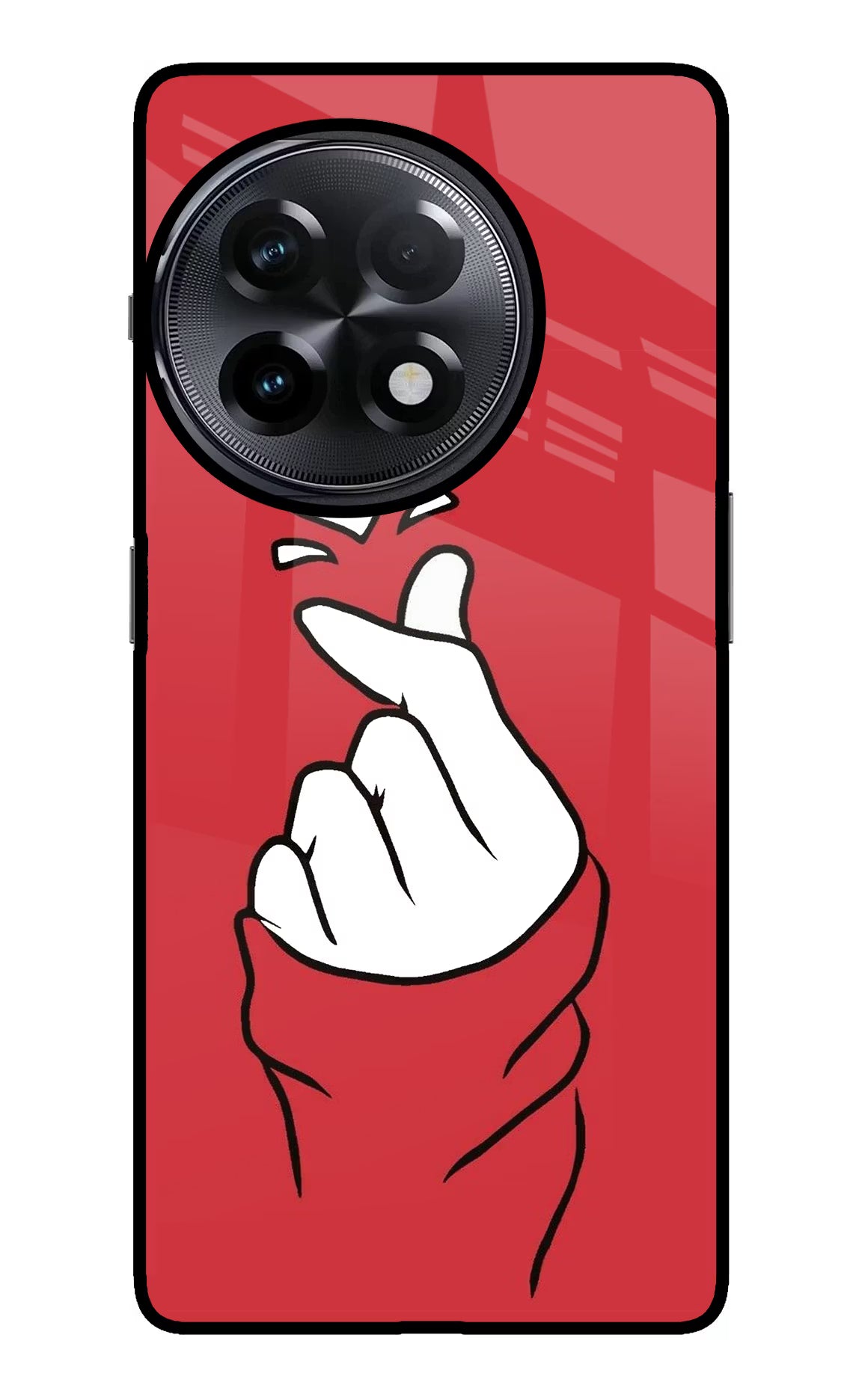 Korean Love Sign OnePlus 11R Glass Case Back Cover by Casekaro