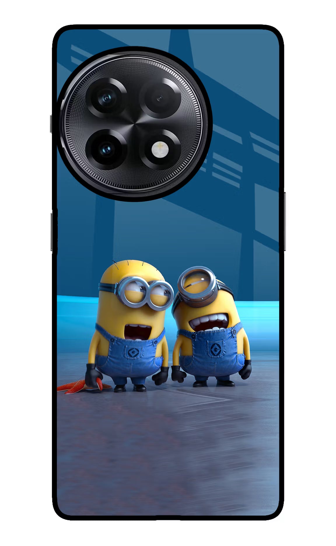 Minion Laughing OnePlus 11R Glass Case Back Cover by Casekaro