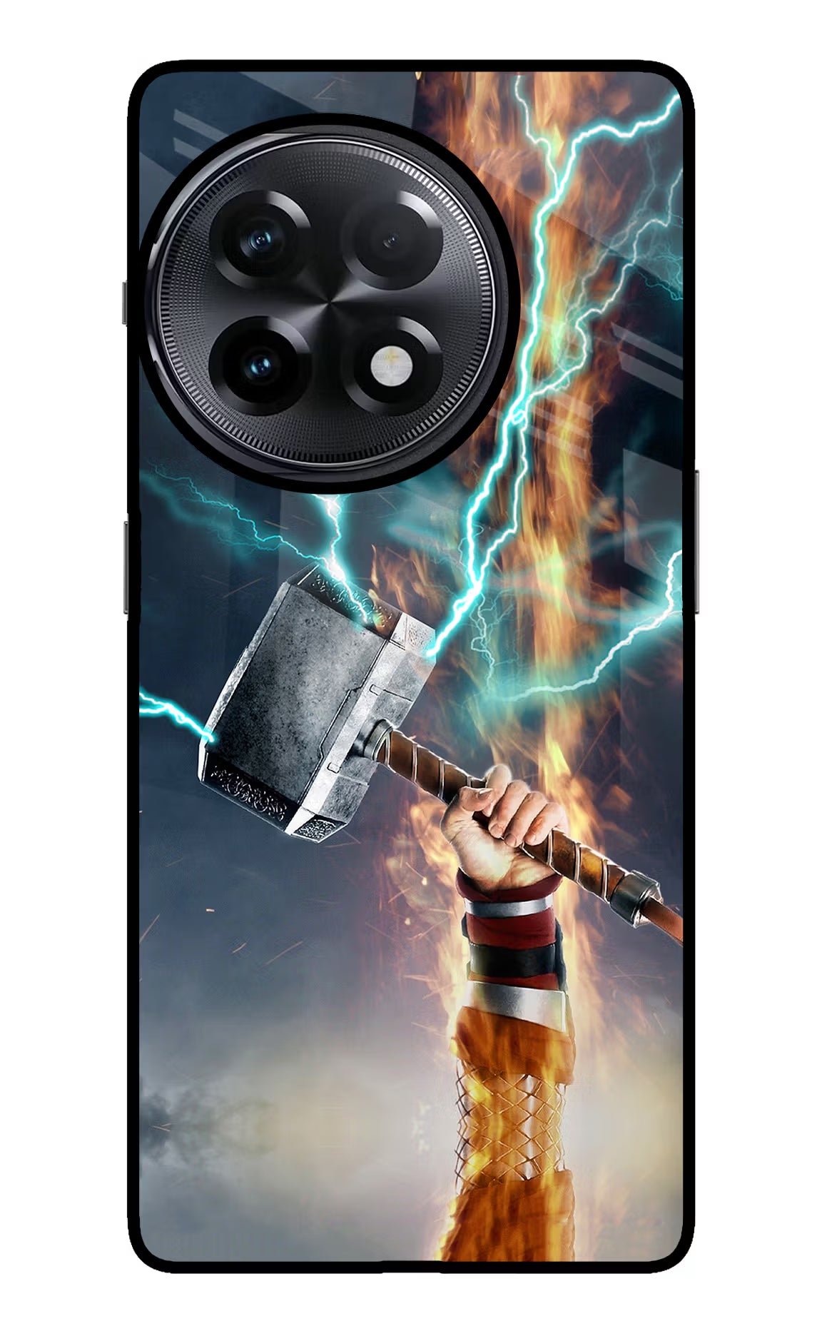Thor Hammer Mjolnir OnePlus 11R Glass Case Back Cover by Casekaro