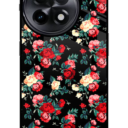 Rose Pattern OnePlus 11R Glass Case
