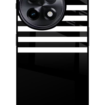 Black and White Print OnePlus 11R Glass Case