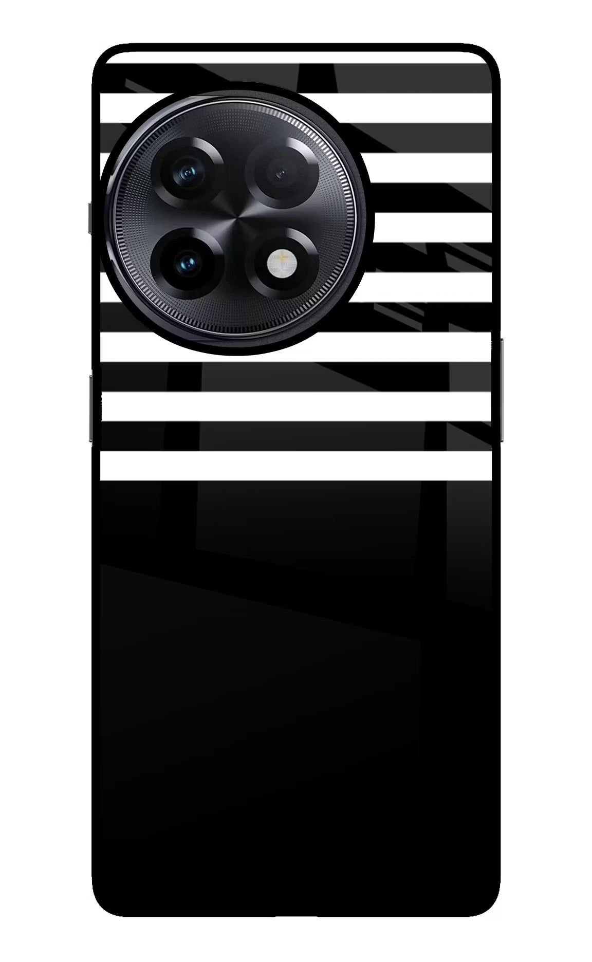 Black and White Print OnePlus 11R Glass Case Back Cover by Casekaro