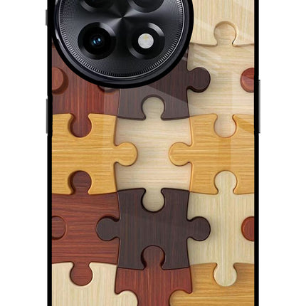 Wooden Puzzle OnePlus 11R Glass Case