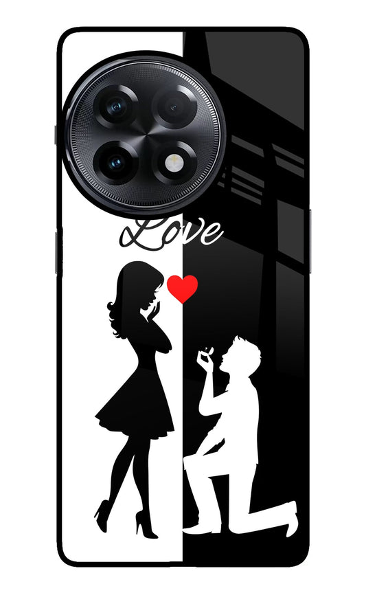 Love Propose Black And White OnePlus 11R Glass Case