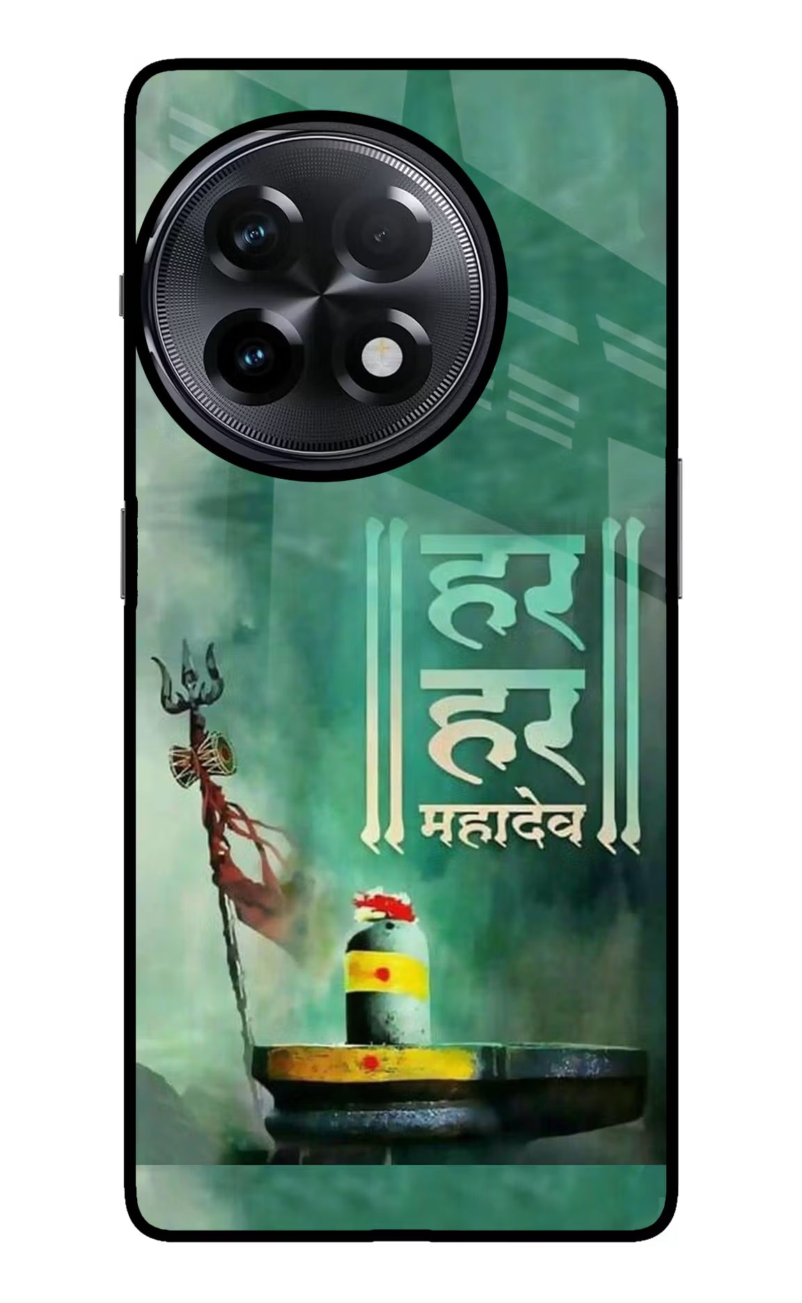 Har Har Mahadev Shivling OnePlus 11R Glass Case Back Cover by Casekaro