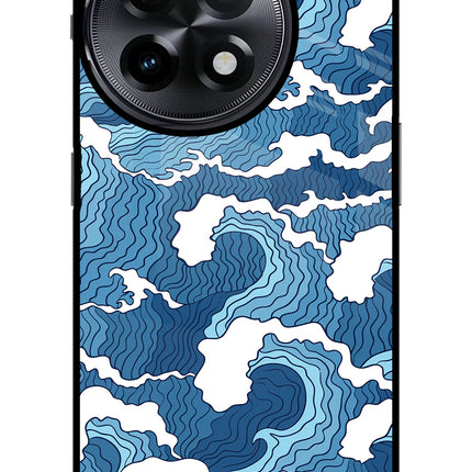Blue Waves OnePlus 11R Glass Case